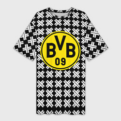 Футболка женская длинная Borussia pattern geometry, цвет: 3D-принт