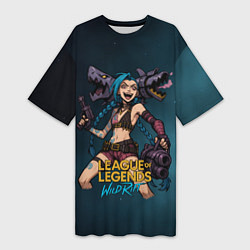 Футболка женская длинная League of Legends Jinx, цвет: 3D-принт