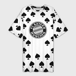 Футболка женская длинная Bayern Mnchen пики, цвет: 3D-принт