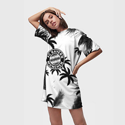 Футболка женская длинная Бавария Мюнхен тропики, цвет: 3D-принт — фото 2