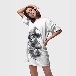 Футболка женская длинная Eerie Scarecrow, цвет: 3D-принт — фото 2