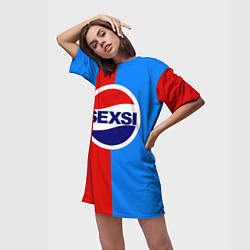 Футболка женская длинная Sexsi Pepsi, цвет: 3D-принт — фото 2