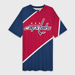 Футболка женская длинная Washington capitals, цвет: 3D-принт