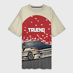 Женская длинная футболка Toyota Trueno ae86