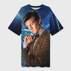 Футболка женская длинная 11th Doctor Who, цвет: 3D-принт