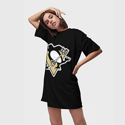 Футболка женская длинная Pittsburgh Penguins: Crosby, цвет: 3D-принт — фото 2