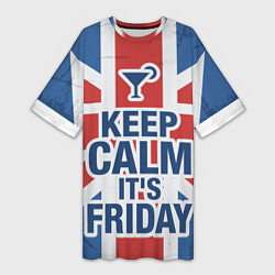 Футболка женская длинная Keep calm its friday, цвет: 3D-принт