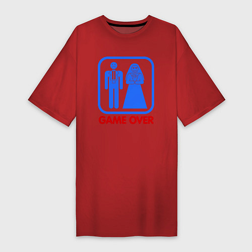 Женская футболка-платье Game over / Красный – фото 1