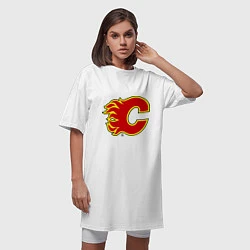 Футболка женская-платье Calgary Flames, цвет: белый — фото 2