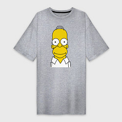 Футболка женская-платье Homer Face, цвет: меланж