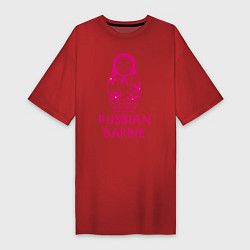 Футболка женская-платье Русская Барби, цвет: красный