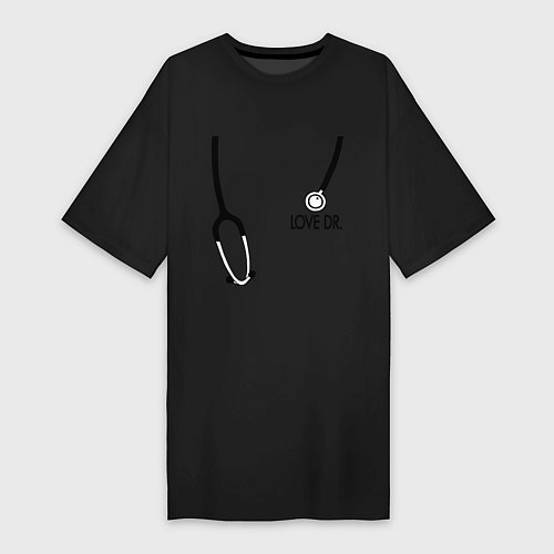 Женская футболка-платье Love Dr. House / Черный – фото 1