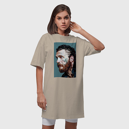Женская футболка-платье Том Харди Ван Гога / Миндальный – фото 3