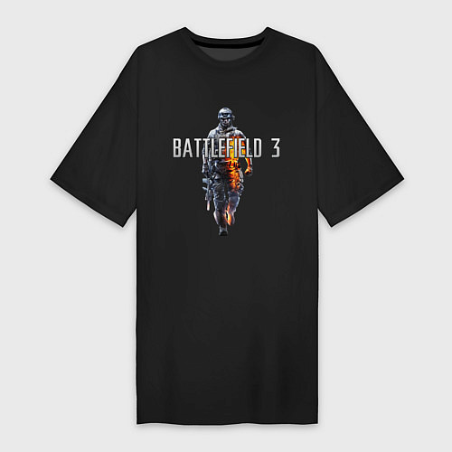Женская футболка-платье Battlefield 3 / Черный – фото 1