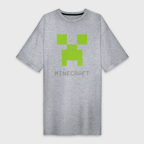 Женская футболка-платье Minecraft logo grey / Меланж – фото 1