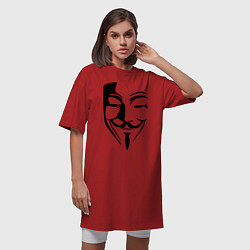 Футболка женская-платье Vendetta Mask, цвет: красный — фото 2