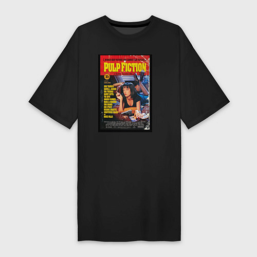 Женская футболка-платье Pulp Fiction Cover / Черный – фото 1