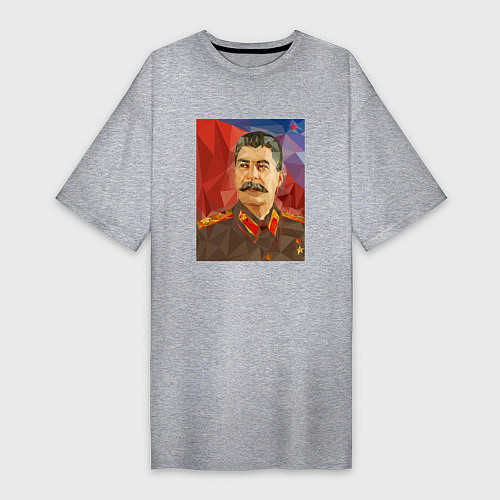 Женская футболка-платье Сталин: полигоны / Меланж – фото 1