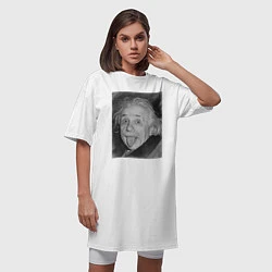 Футболка женская-платье Энштейн дурачится, цвет: белый — фото 2