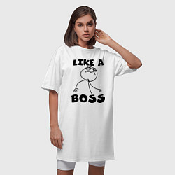 Футболка женская-платье Like a boss, цвет: белый — фото 2