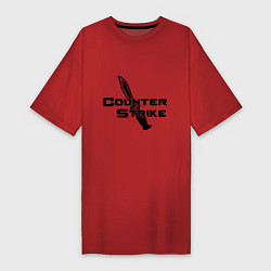 Футболка женская-платье Counter Strike: Knife, цвет: красный