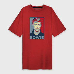 Футболка женская-платье Bowie Poster, цвет: красный
