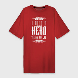Футболка женская-платье Skillet: I need a Hero, цвет: красный