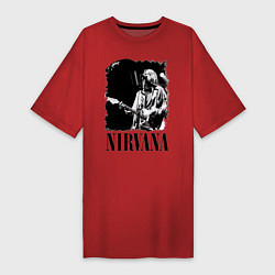 Футболка женская-платье Black Nirvana, цвет: красный