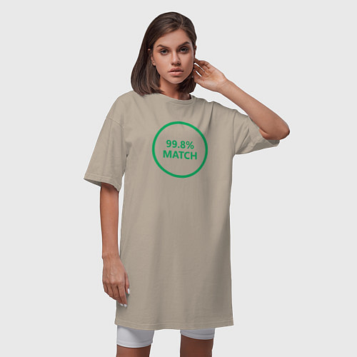 Женская футболка-платье 99.8% Match / Миндальный – фото 3