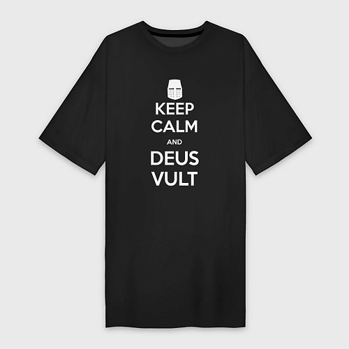 Женская футболка-платье Keep Calm & Deus Vult / Черный – фото 1