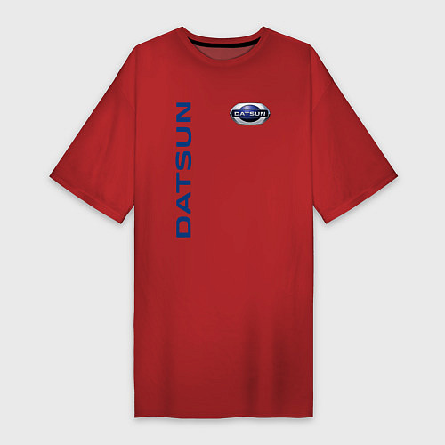 Женская футболка-платье Datsun логотип с эмблемой / Красный – фото 1