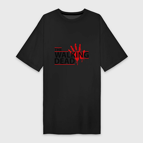 Женская футболка-платье The Walking Dead, кровавый след / Черный – фото 1