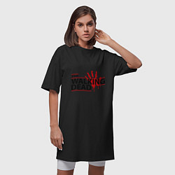 Футболка женская-платье The Walking Dead, кровавый след, цвет: черный — фото 2