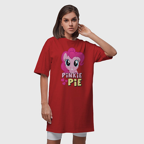 Женская футболка-платье Красавица Пинки Пай / Красный – фото 3