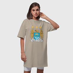 Футболка женская-платье Manchester City FC, цвет: миндальный — фото 2