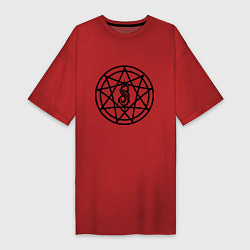 Футболка женская-платье Slipknot Pentagram, цвет: красный