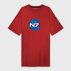 Футболка женская-платье NASA N7, цвет: красный