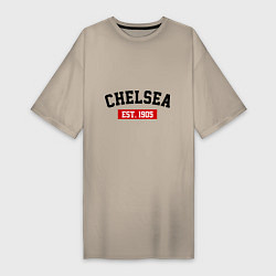 Футболка женская-платье FC Chelsea Est. 1905, цвет: миндальный