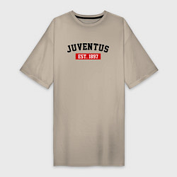 Футболка женская-платье FC Juventus Est. 1897, цвет: миндальный