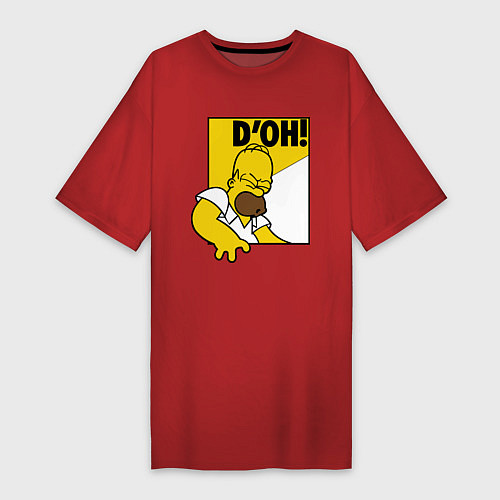 Женская футболка-платье Homer D'OH! / Красный – фото 1