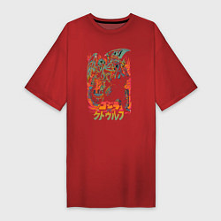 Футболка женская-платье Godzilla: Hell Flame, цвет: красный