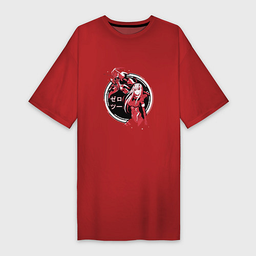 Женская футболка-платье Darling in the FranXX / Красный – фото 1