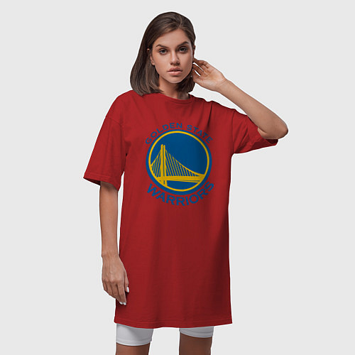 Женская футболка-платье Golden state Warriors / Красный – фото 3