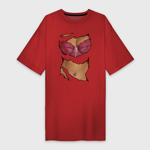 Женская футболка-платье Идеальный бюст / Красный – фото 1