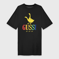 Футболка женская-платье GUSSI Rainbow, цвет: черный