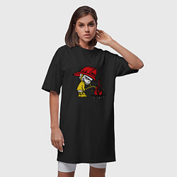 Футболка женская-платье Ручной пожарник, цвет: черный — фото 2