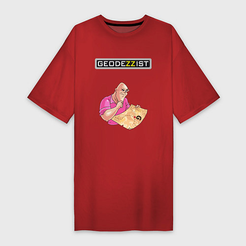 Женская футболка-платье GEODEZZIST / Красный – фото 1
