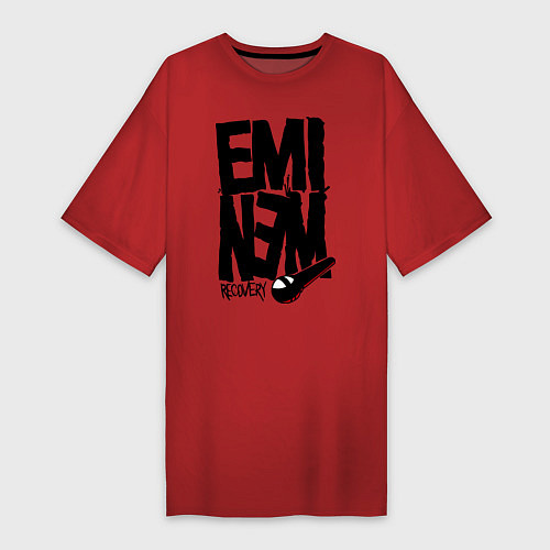 Женская футболка-платье Eminem recovery / Красный – фото 1