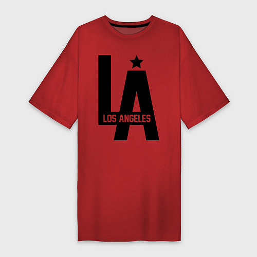 Женская футболка-платье Los Angeles Star / Красный – фото 1