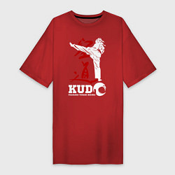 Футболка женская-платье Kudo, цвет: красный